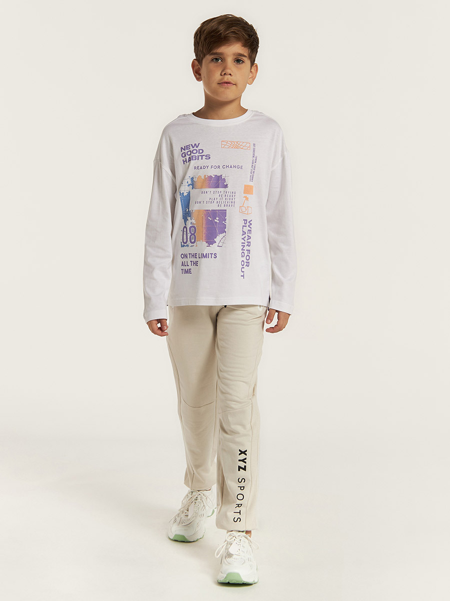 Buy Logo Print Joggers with Drawstring Closure and Zip Pocket