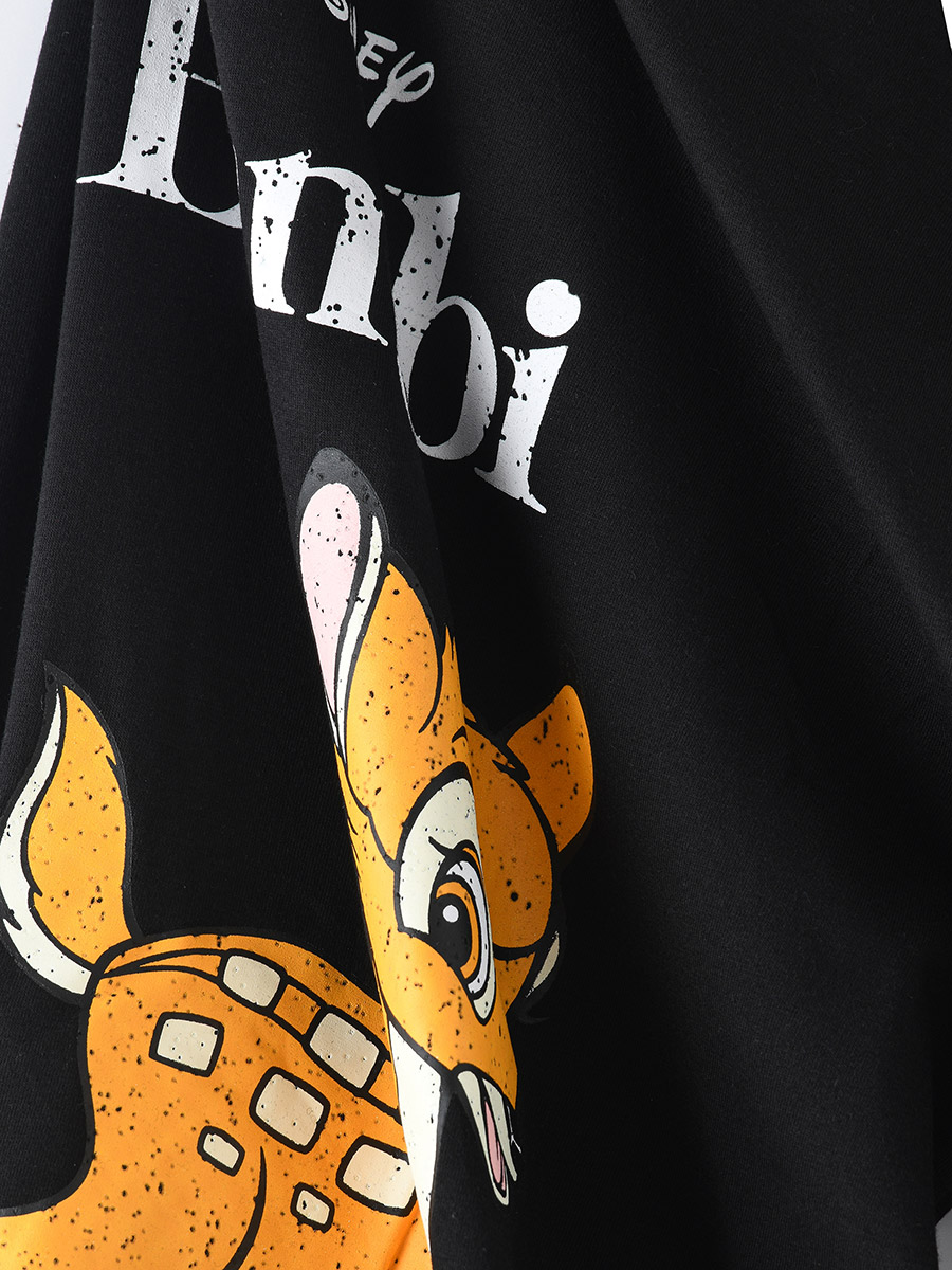 Buy Disney Bambi Print Senior T-Shirt Black For Kids | Styli