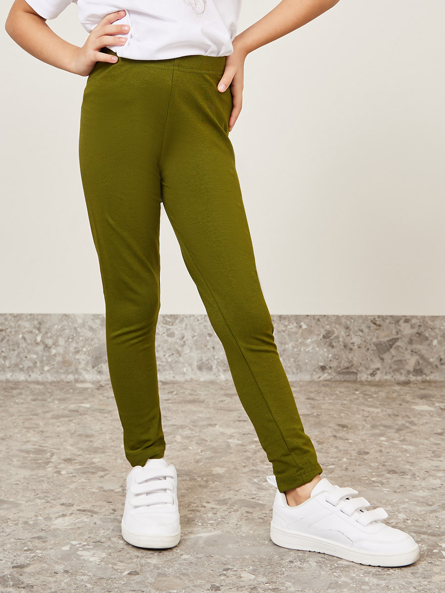 Buy De Moza Women Green Solid Cotton Leggings - M Online at Best Prices in  India - JioMart.