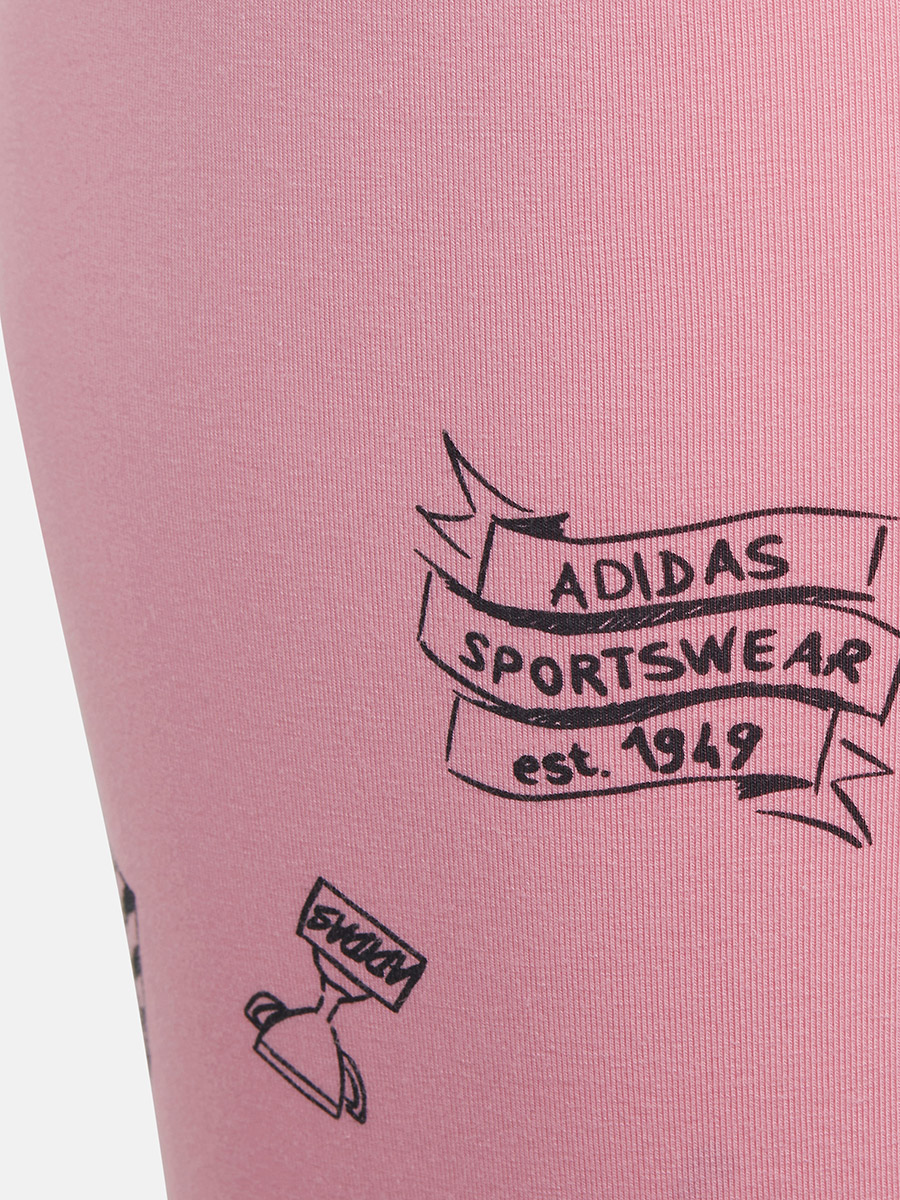 👖 adidas Brand Love Allover Print Tights - Grey, Kids' Training
