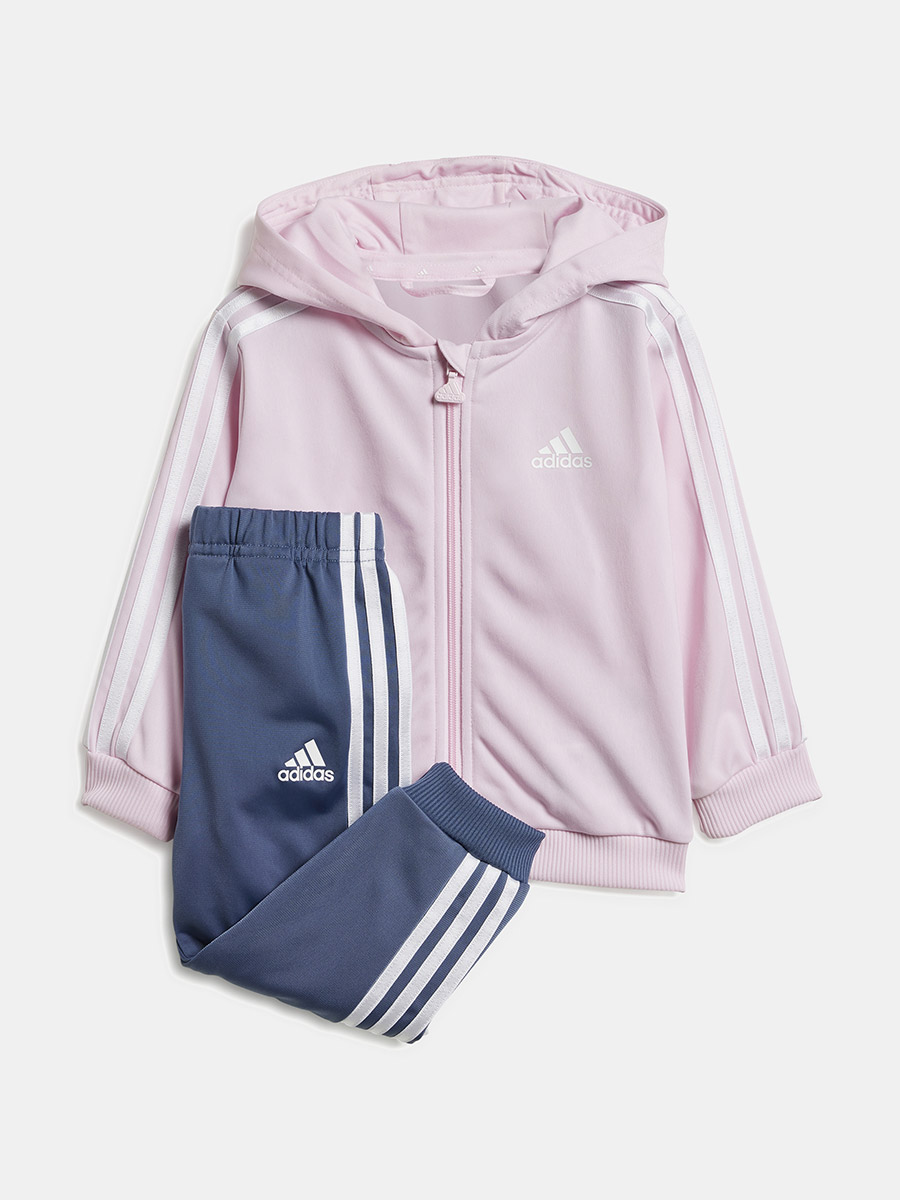 Essentials Three Stripes Shiny Polyester Tracksuit With Hoodie For