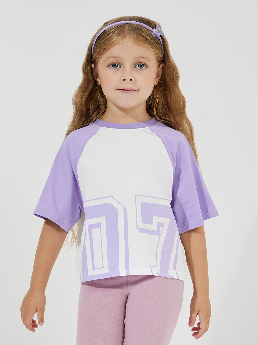 Buy Color Block Raglan Sleeves Oversized Crop T-Shirt Off