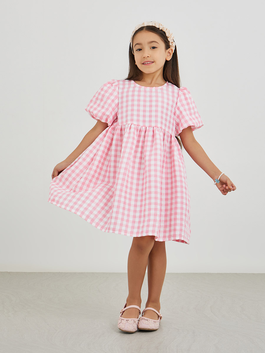 ワンピース GINGHAM CHECK ALINE DRESS Linen-Blend Allie Mini Dress in Gingham Check | Madewell