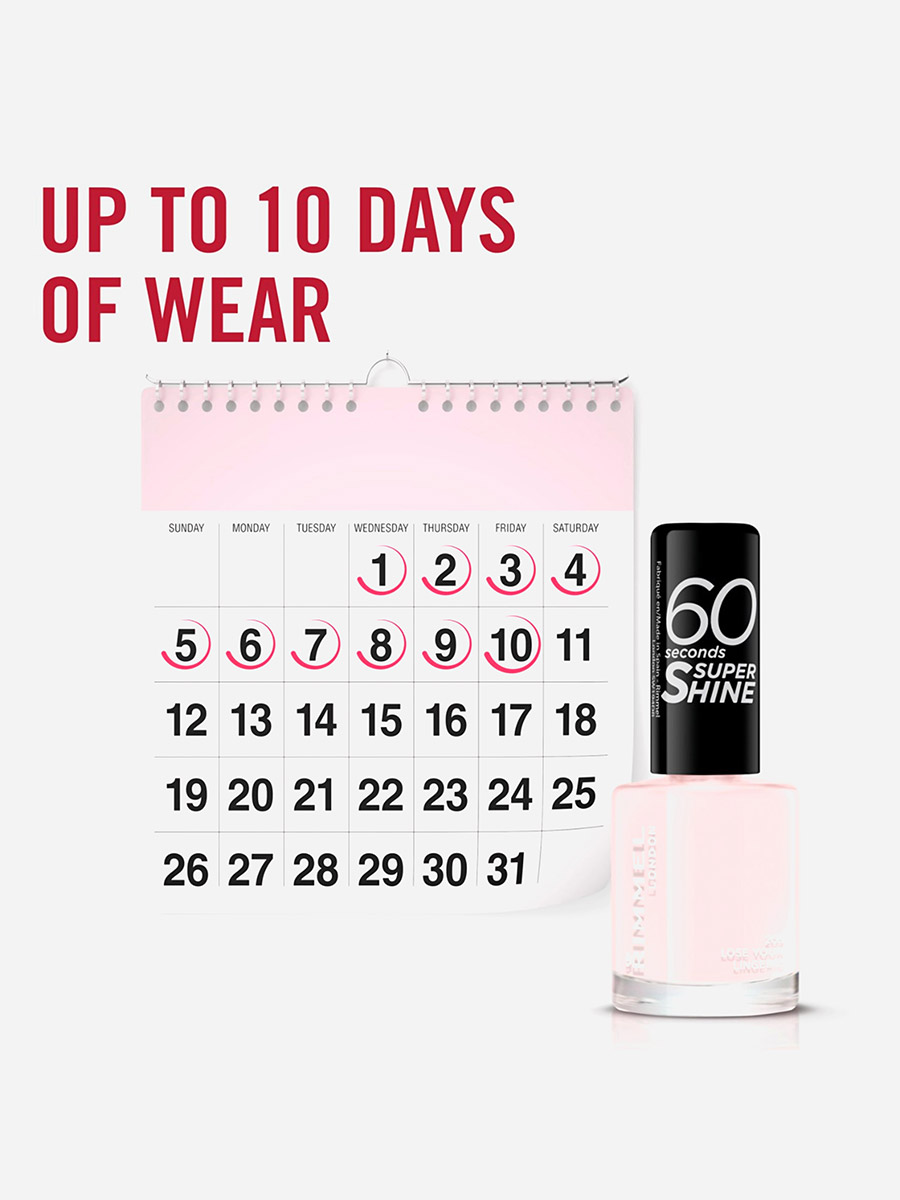 Rimmel London Nagellack 60 Seconds Super Shine – Farbe 313 Feisty Rot, Glänzend & Langlebig