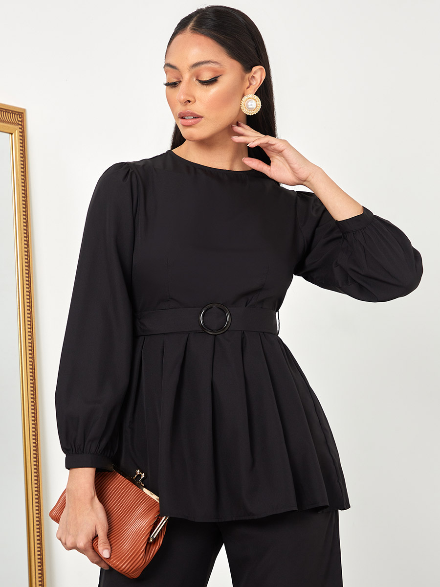 black belted top
