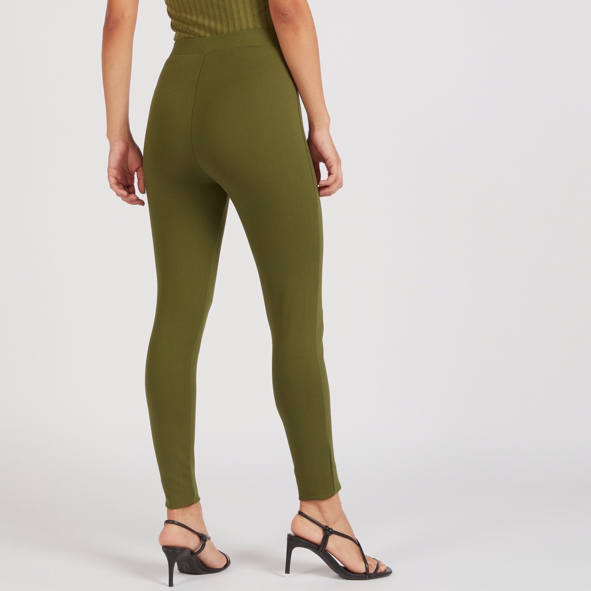 Textured Ribbed Fit and Flare Leggings