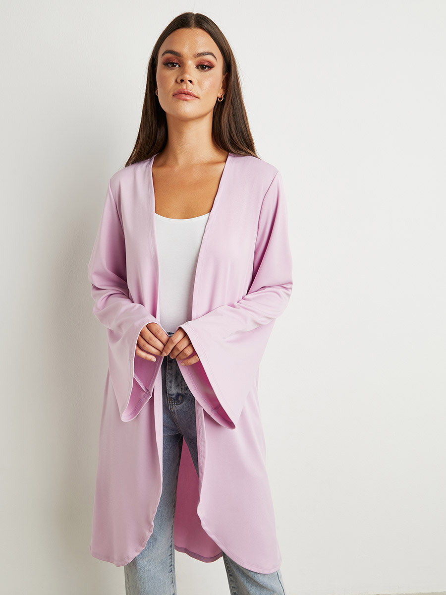 Casual Midi Kimono with Long Sleeves