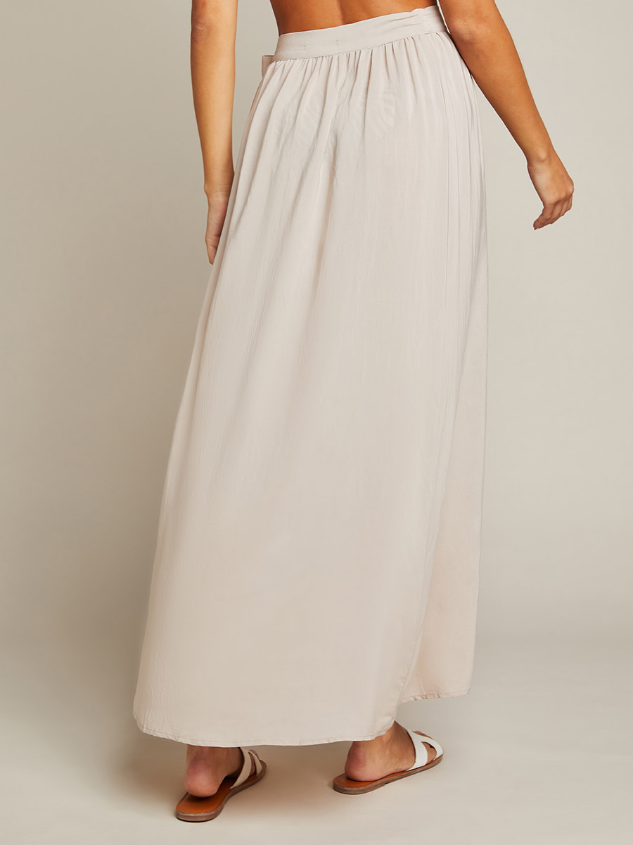 A-line ファッション Eaphi WAVE LINE MAXI SKIRT beige1