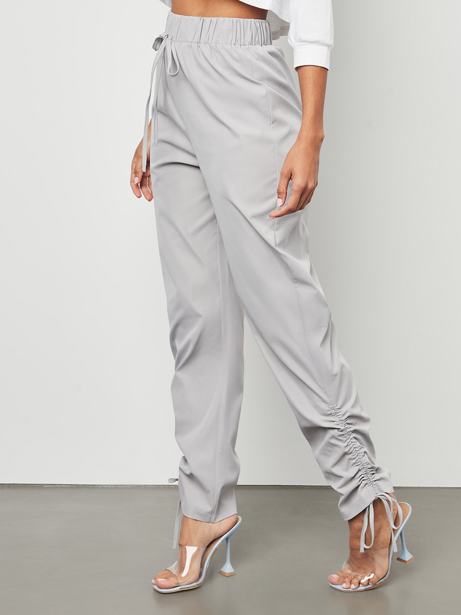 ●muahmuah● Stitch Logo String Jogger Pants Grey _MUP24101_ ☆2024FW新作☆MUAHMUAH☆STITCH LOGO STRING JOGGER PANTS