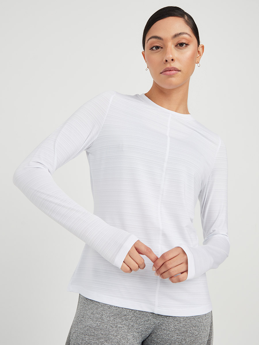 white long sleeve activewear