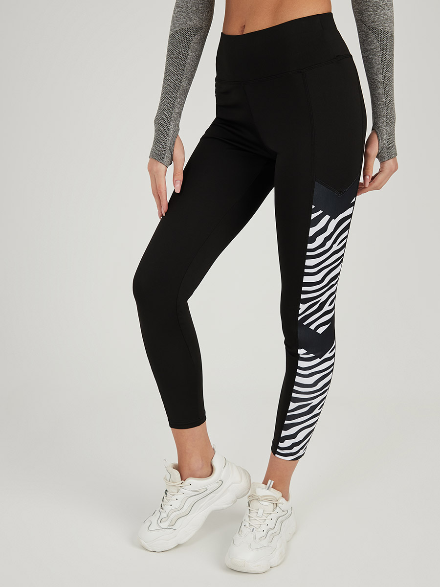 All Over Tie Dye Print Active Tights with Pocket