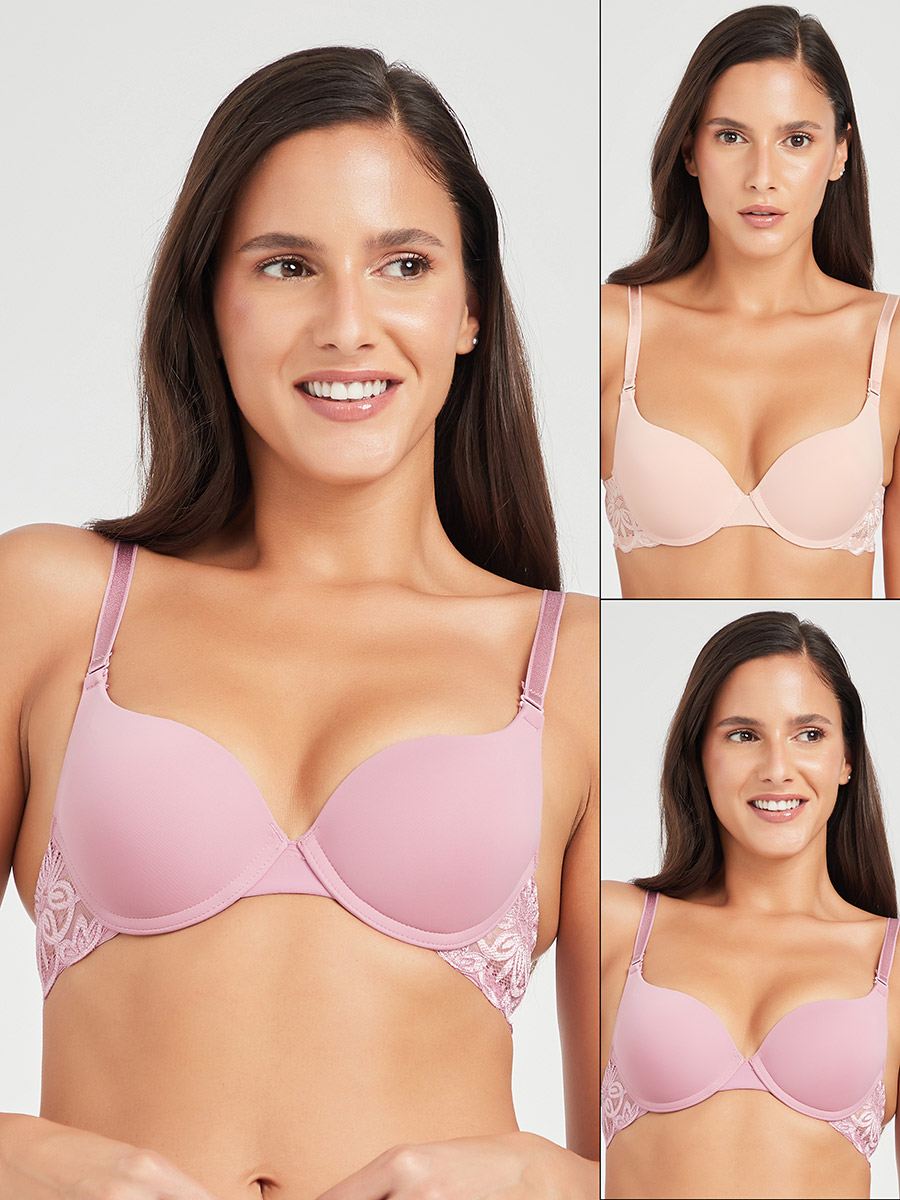 Pack of 3 - Padded Non Wired Plunge Bra