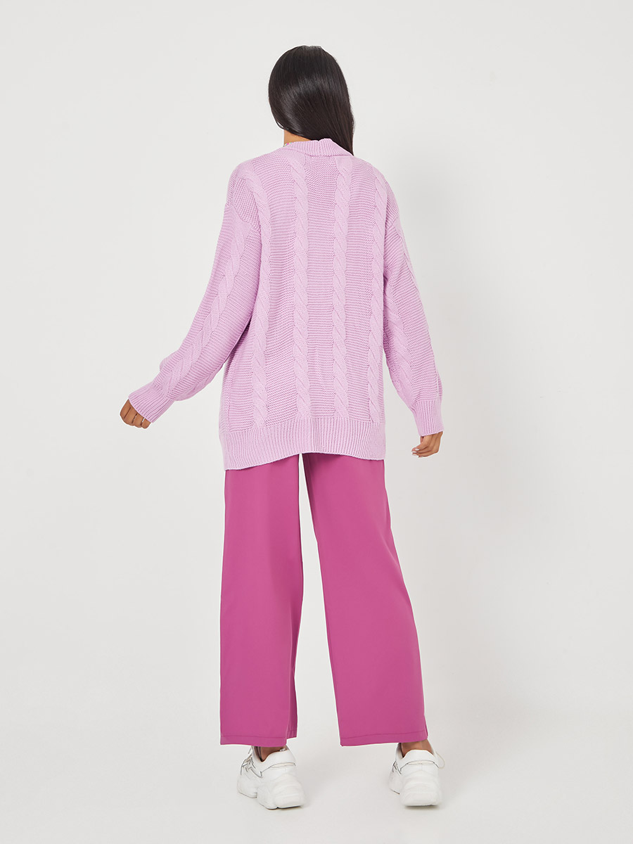 purple open front cardigan