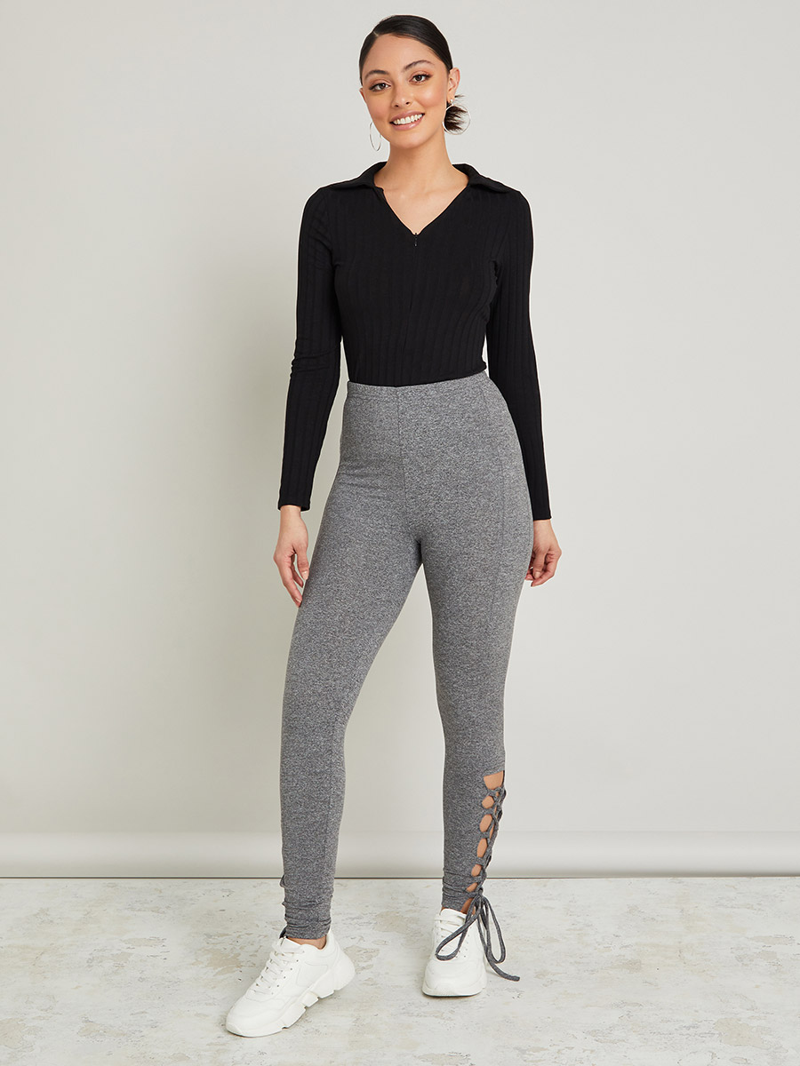 Fit and Flare Leggings with Side Slit