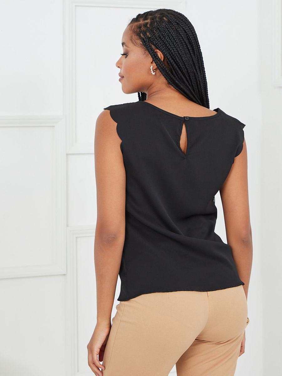 sleeveless keyhole top