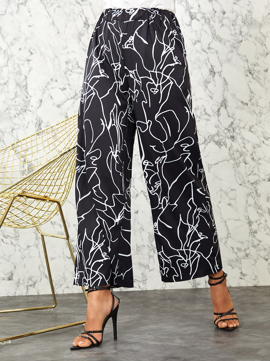 Buy Set of 3 - Abstract Print Longline Shirt, Cami & Trouser Co