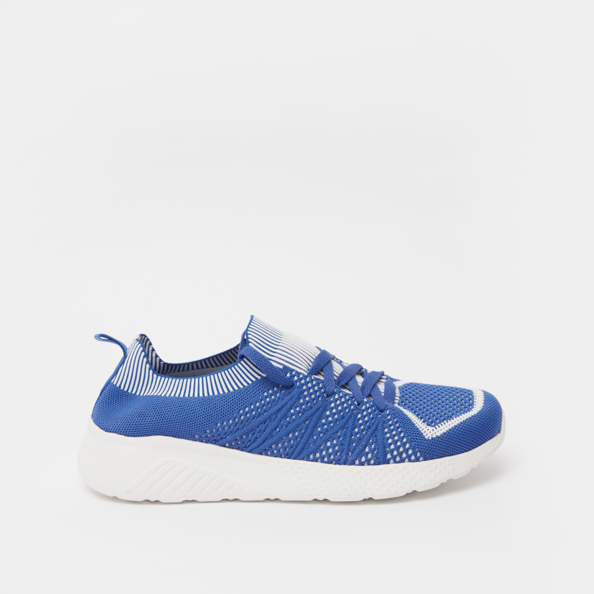 Textured Lace Up Running Shoes with Pull Tab For Men at Kuwait Styli