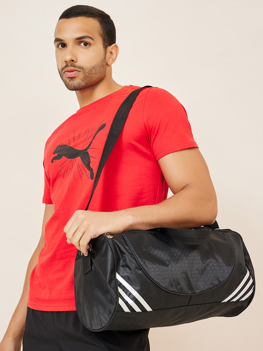 Side Striped Sports Duffle Bag