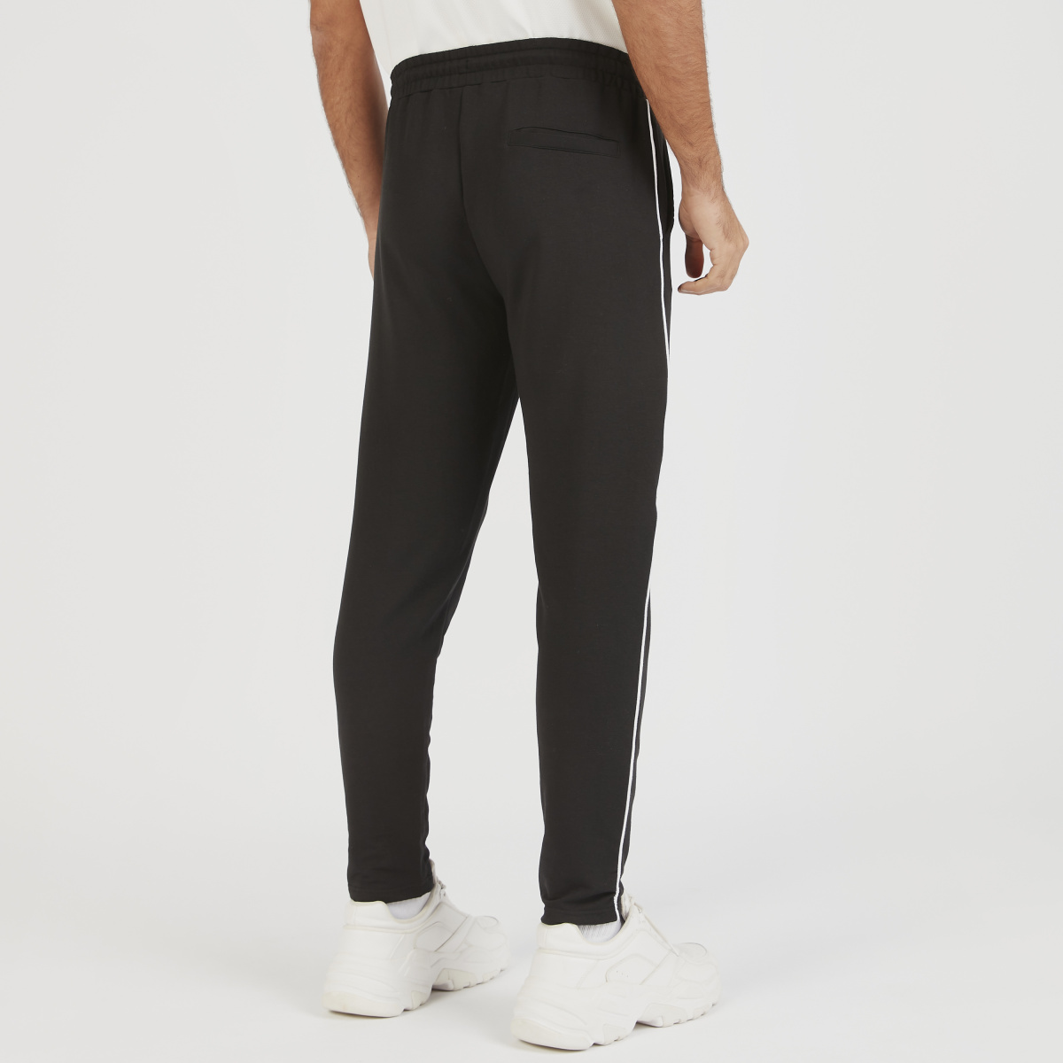 Buy Solid Track Pants with Drawstring Closure and Pockets