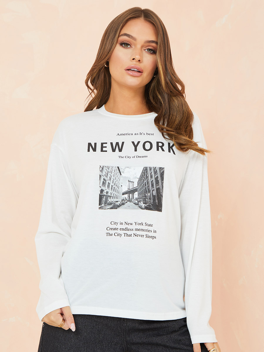 New York Print Oversized T-Shirt