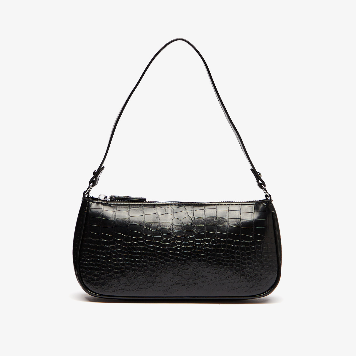 Croc Textured Shoulder Bag with Zip Closure For Women at Bahrain
