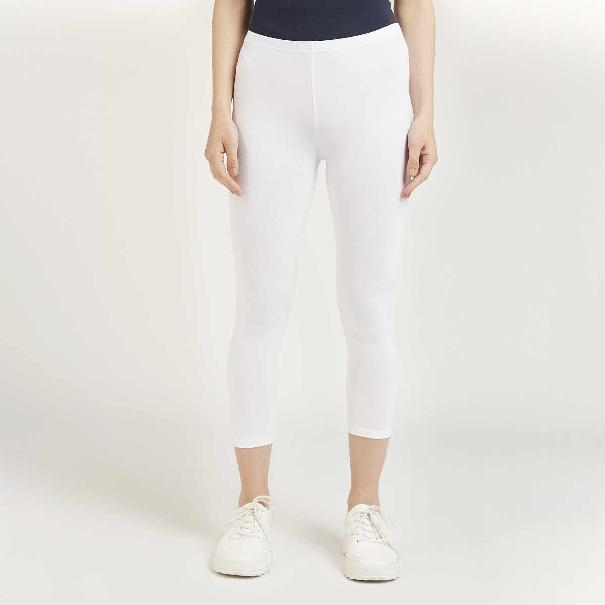 Solid Slim Fit Leggings with Elasticised Waistband