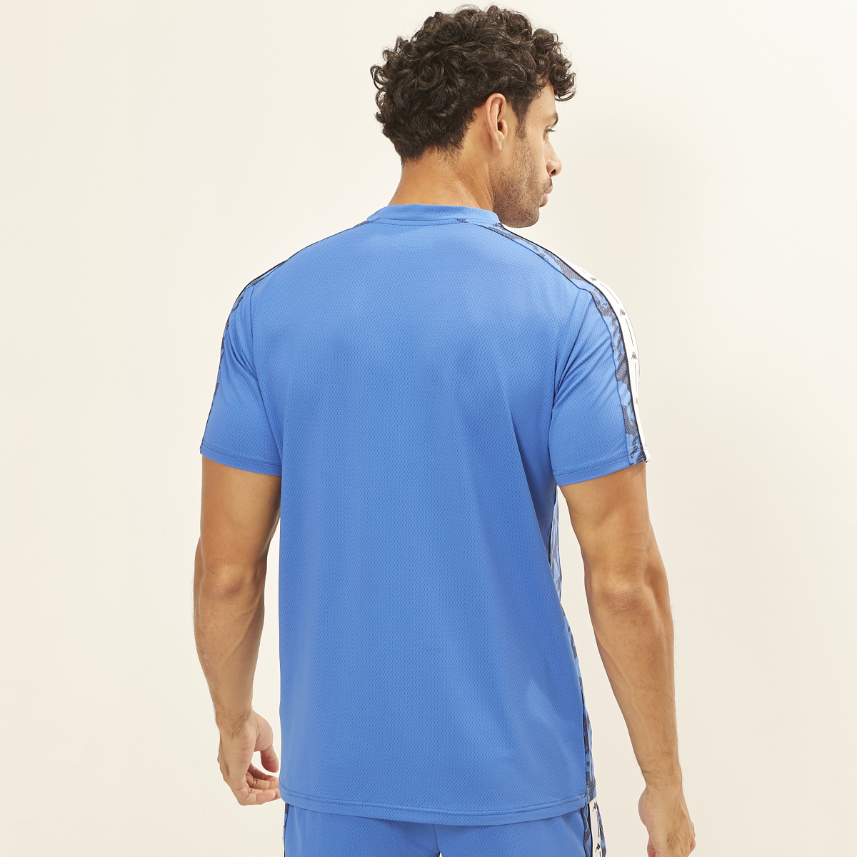 Logo Panel Detail T-shirt with Short Sleeves and Crew Neck