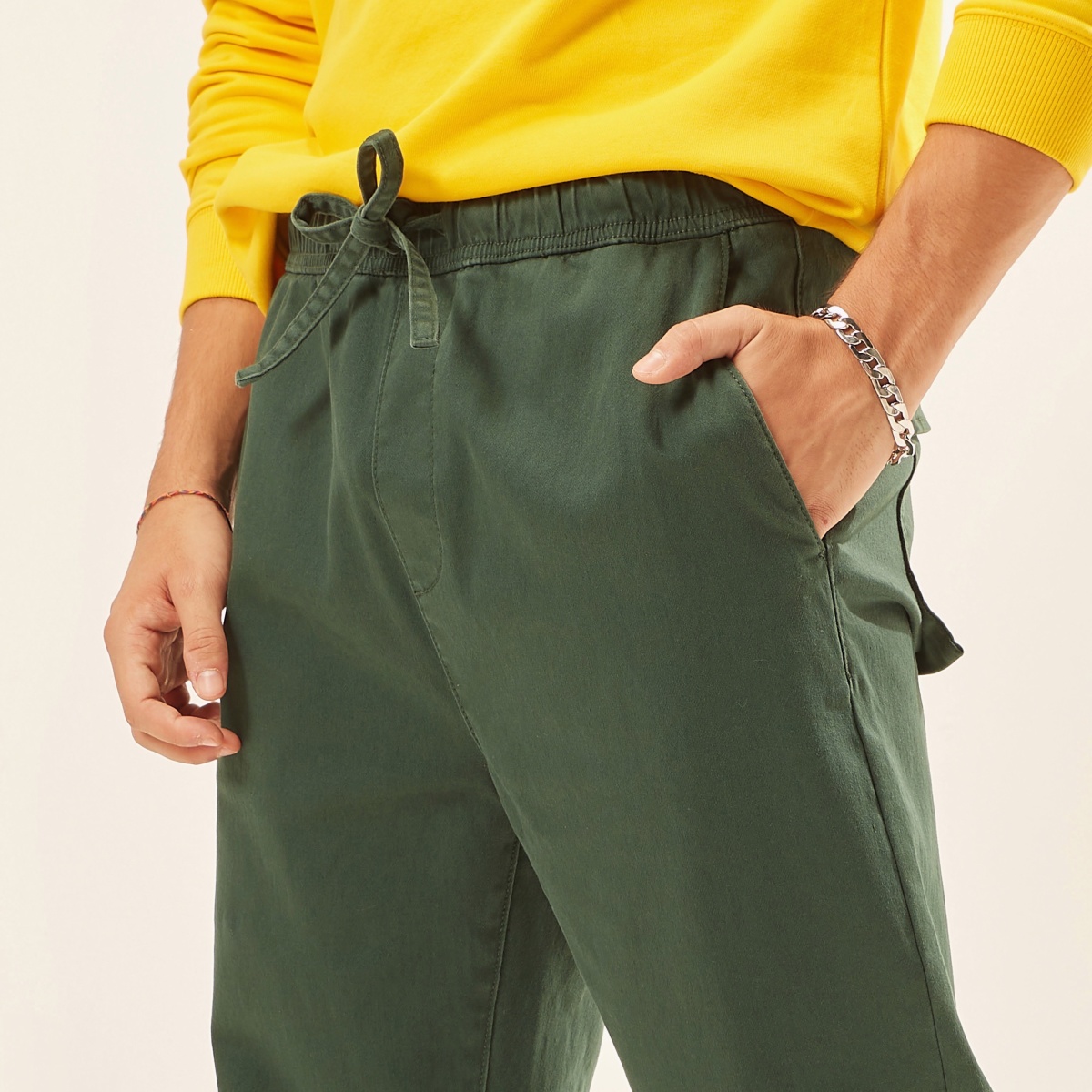 Solid Lounge Pants With Drawstring Closure