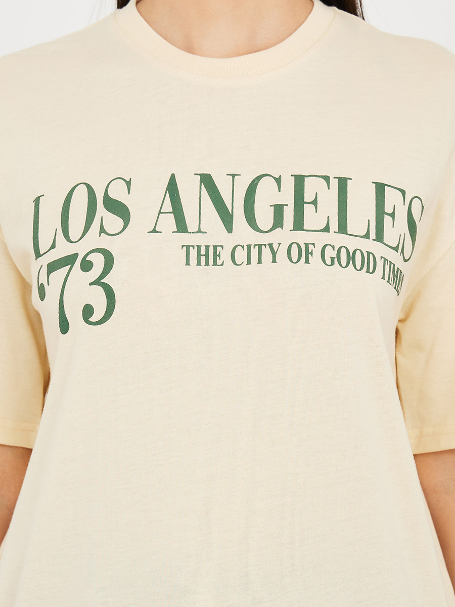 Oversized Los Angeles Print T-Shirt