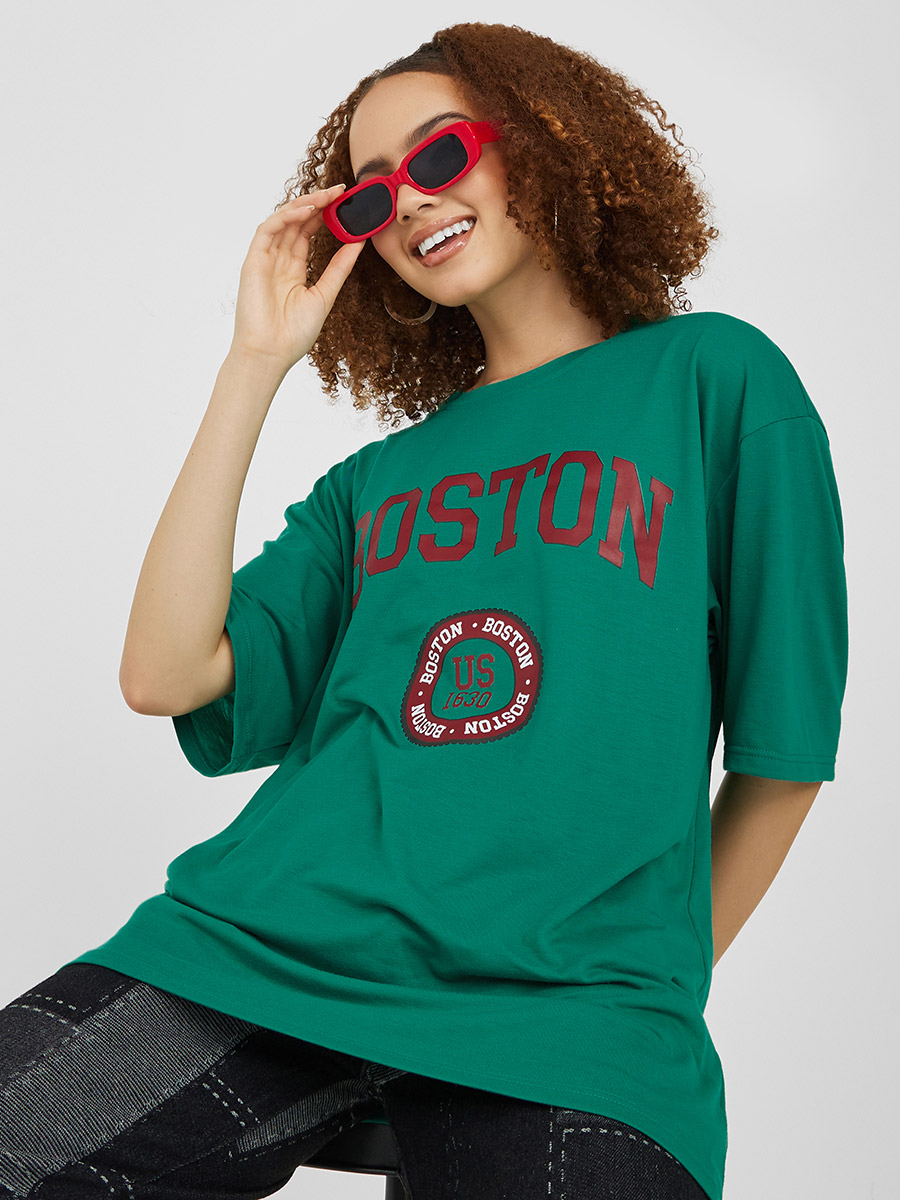 Oversized Boston Varsity T-shirt