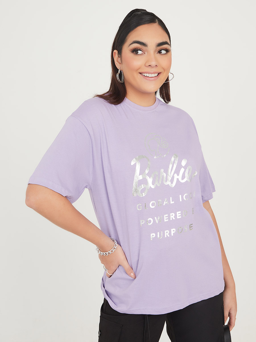Women's Barbie Slogan Printed Oversized T-shirt