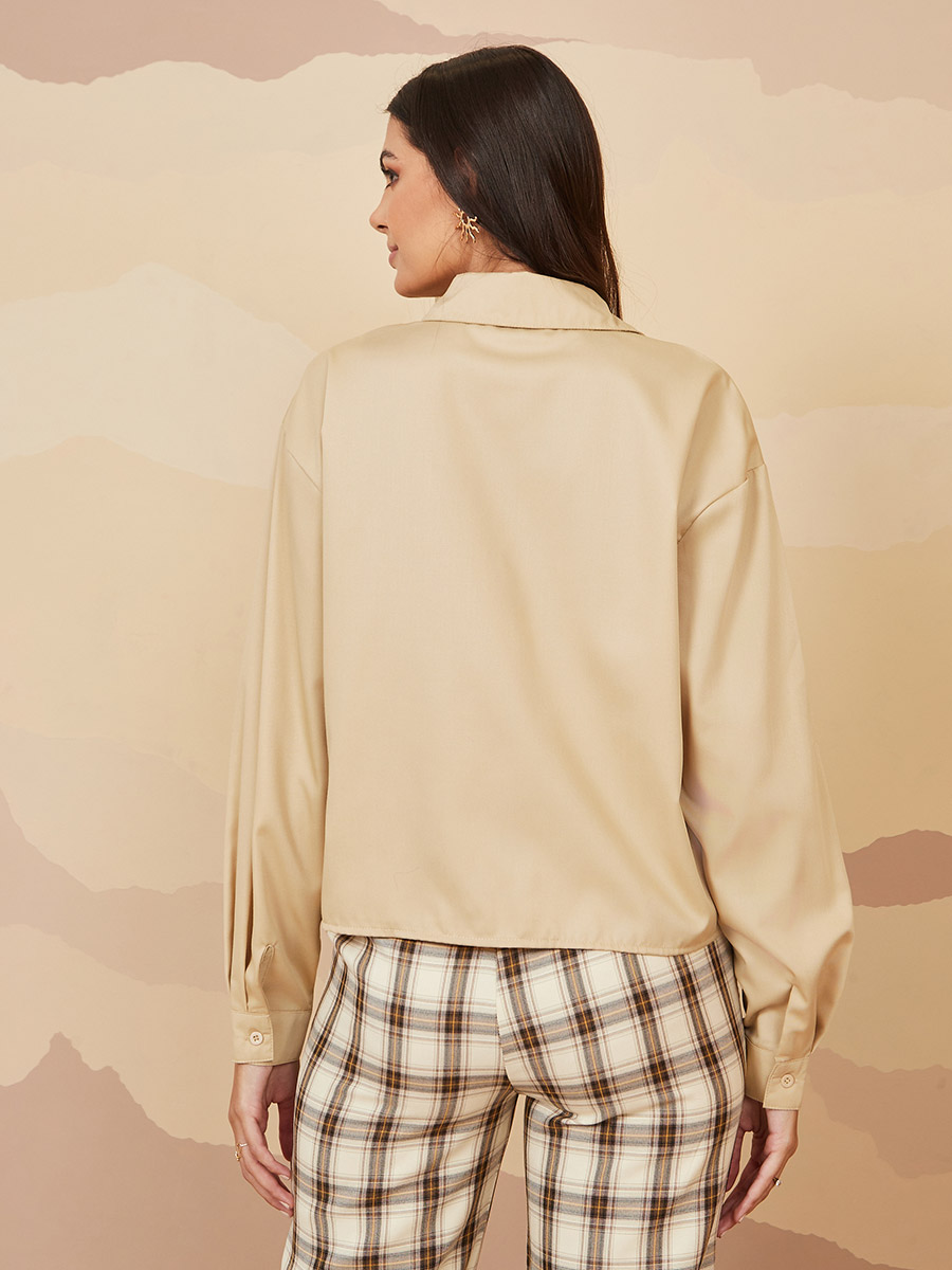【Off White】LAUNDRY SLIM S/S TEE BEIGE BEIGE ★関税送料込み Buy Boxy Fit Regular Length Utility Shirt with Flap Pocket