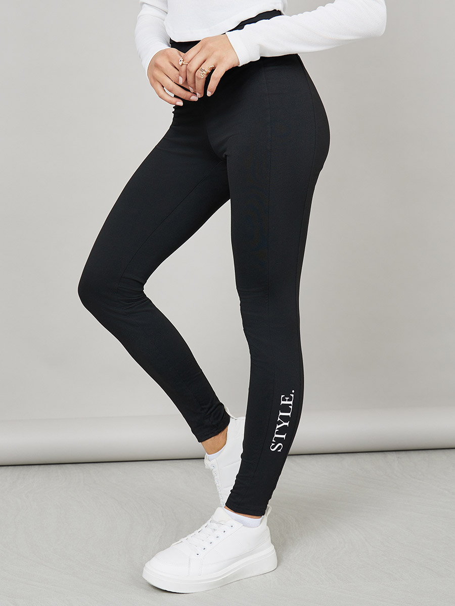 Women's long black leggings