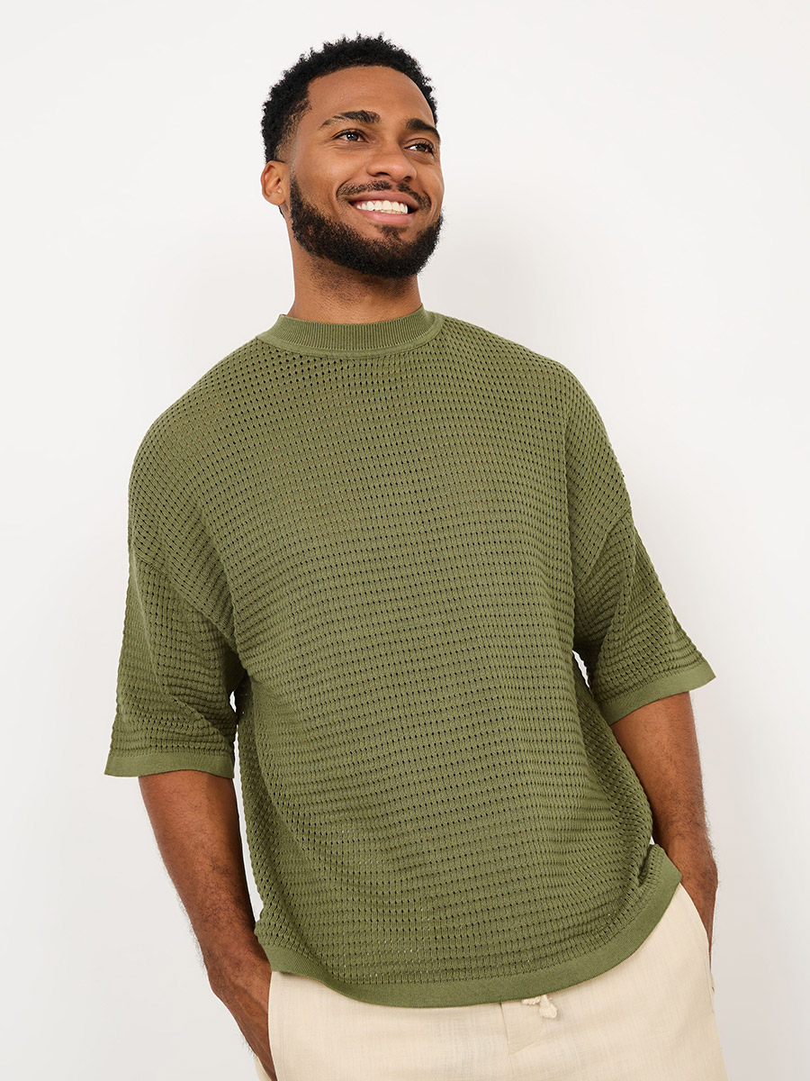 Premium Oversized Pointelle Knit T-shirt