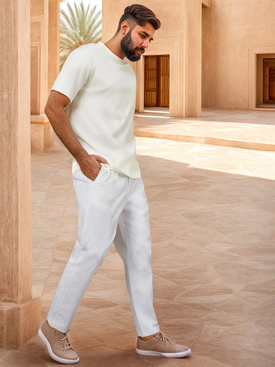 Buy Sand Premium Cotton-Linen Men's Trousers-North Republic