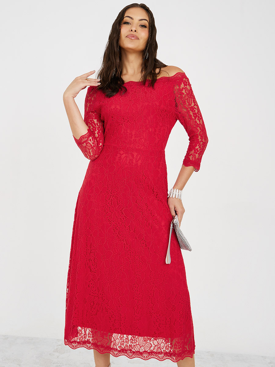 Midi Dress Red Lace Dress Online Lulus Red Lace Dress Online