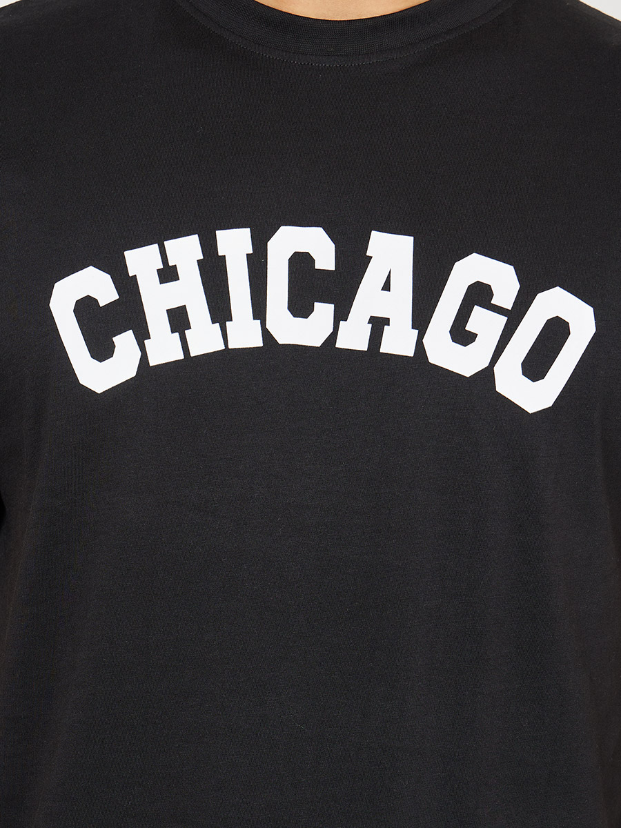 Khaki Chicago Slogan Oversized T Shirt, Tops