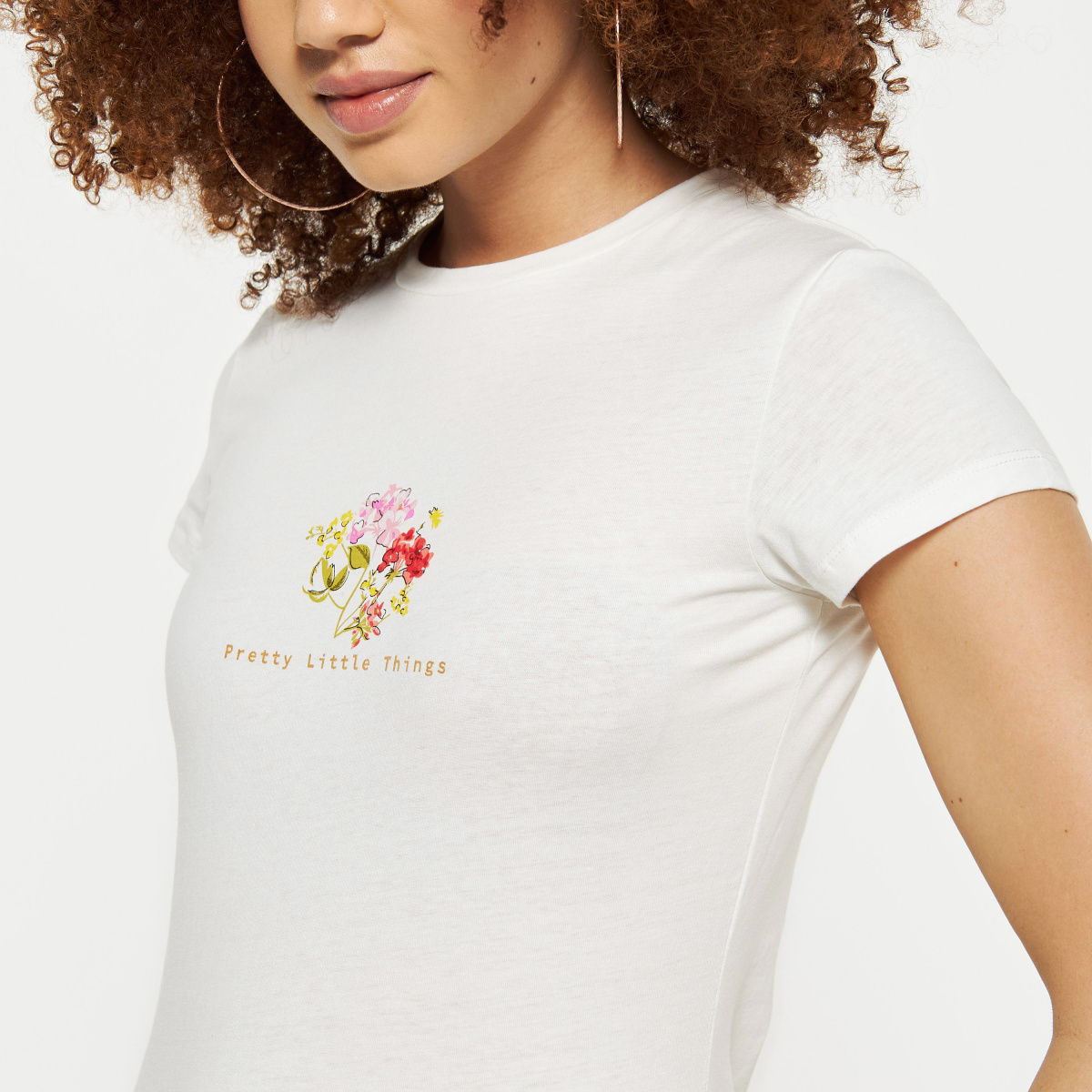 Flower Women's White Short Sleeve Graphic T Shirt For Flower