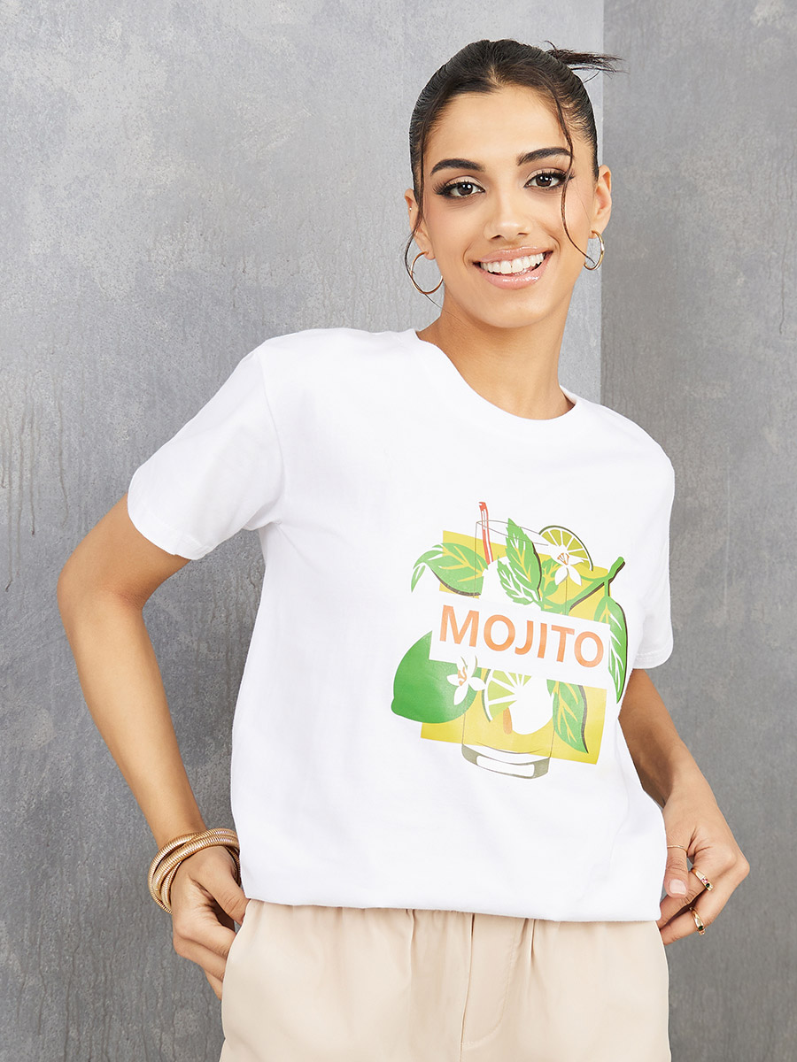 Regular Fit Mojito Graphic T-Shirt For Women at UAE Styli