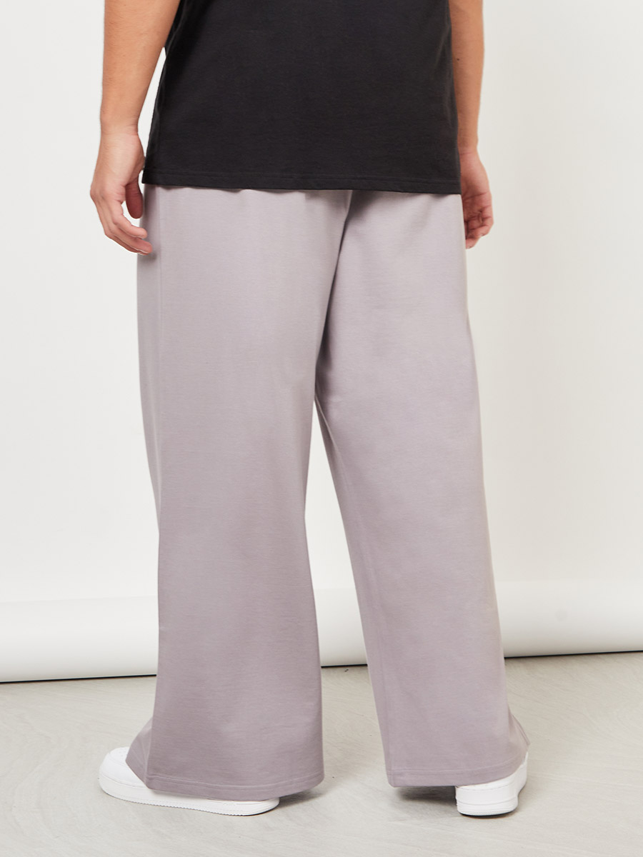 Solid Wide Leg Jogger with Drawstring Closure