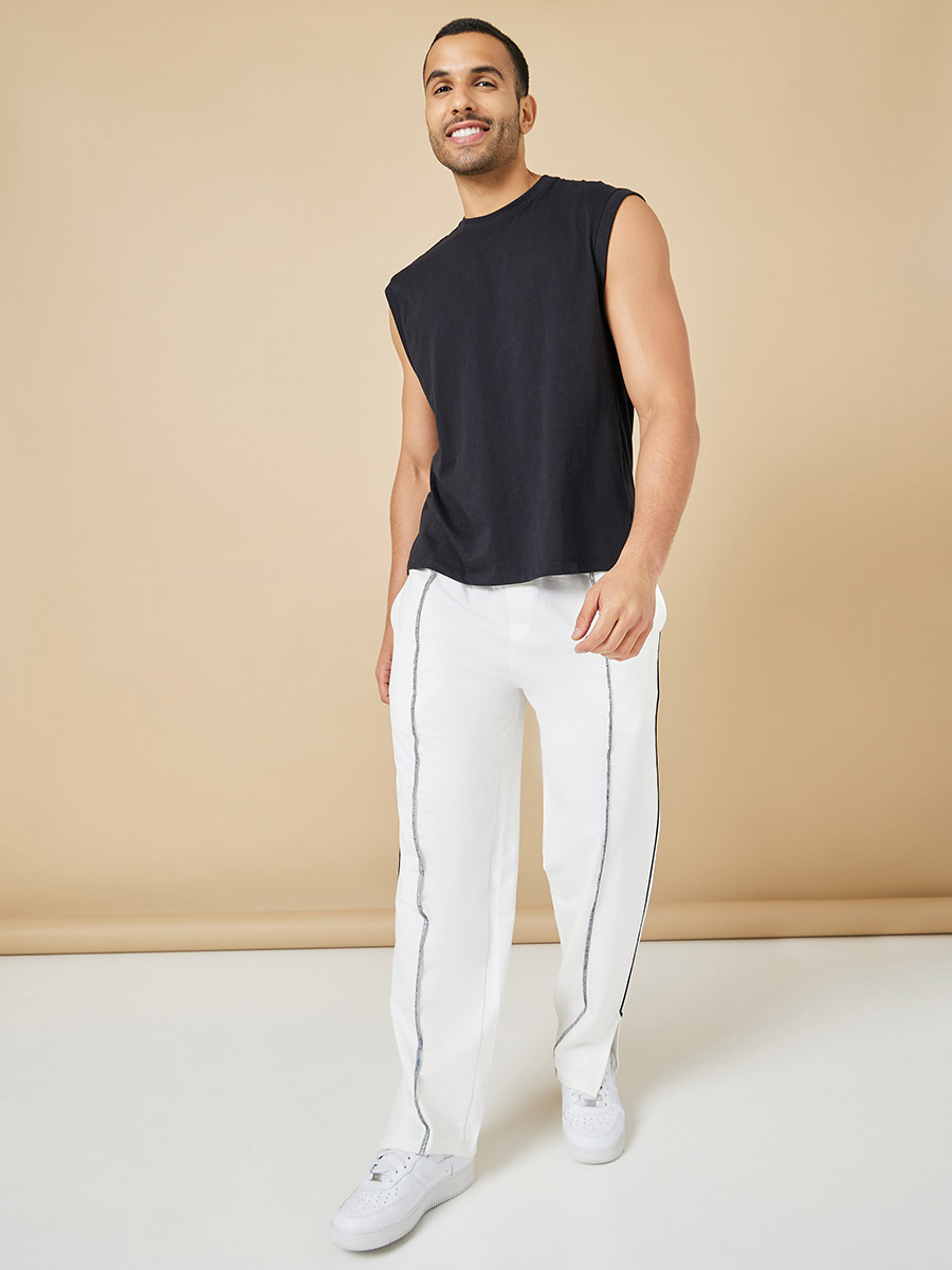 Relaxed Fit Open Hem Jogger with Contrast Stitch