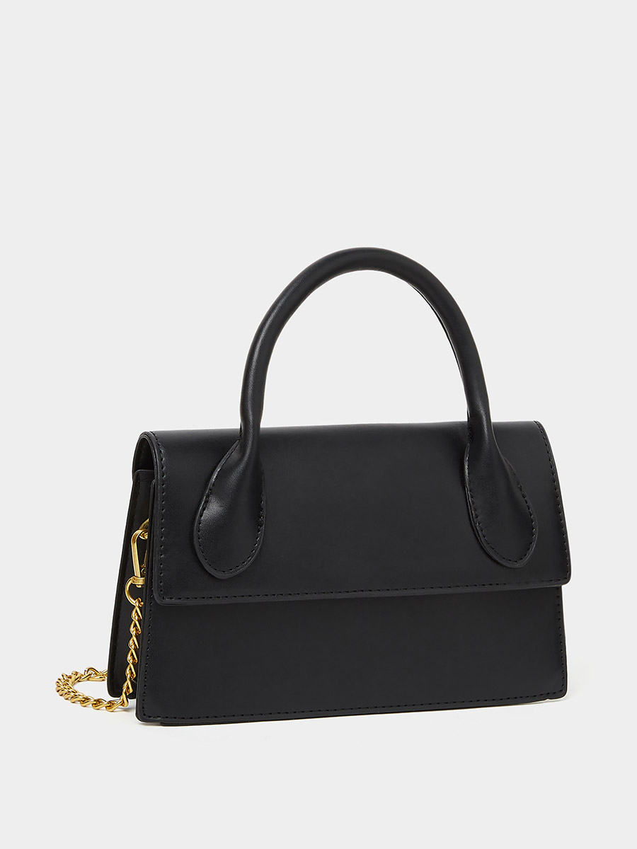 Charles & Keith Front Flap Top Handle Crossbody Bag in Black