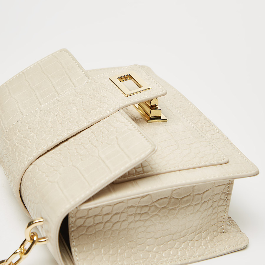 Styli Textured Crossbody Bag with Chain Strap