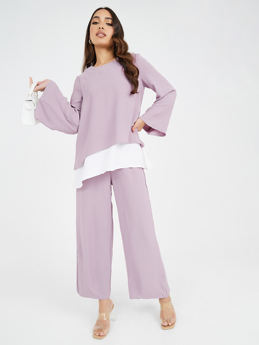 Buy Gray Lilac Modest Trousers Online - Kabayare Fashion