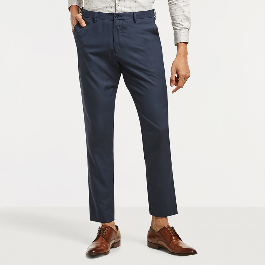 Buy SR Uniform Mens Regular Solid Slim Fit AnkleLength Cotton Trouser  36 Blue at Amazonin