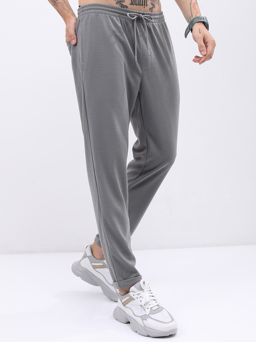 Textured Roll Up Hem Straight Fit Jogger