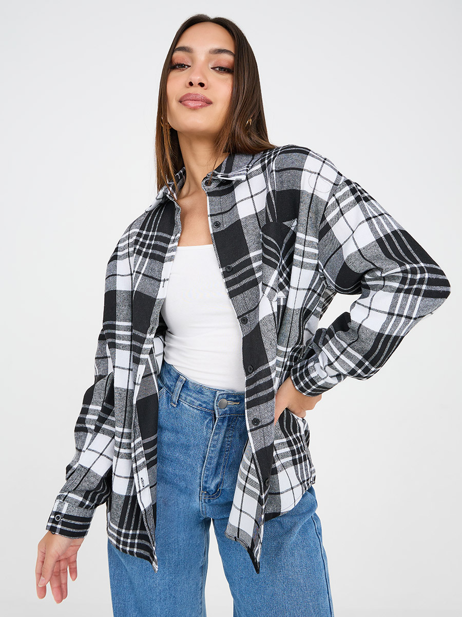 Longline Check Shirt Womens Buy Roadster Women Checked Pure Cotton