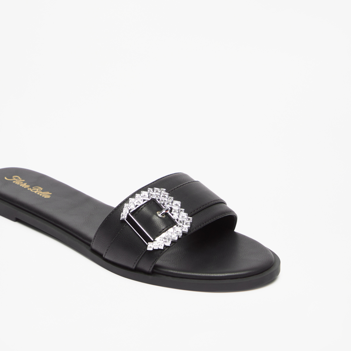 Gold Tanera Flat SandalsAnkle Buckle Closure | SilkFred