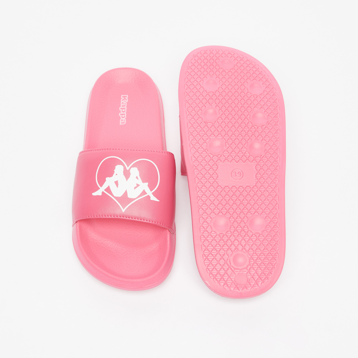 Buy Logo Print Slides Pink For Women | Styli Kuwait