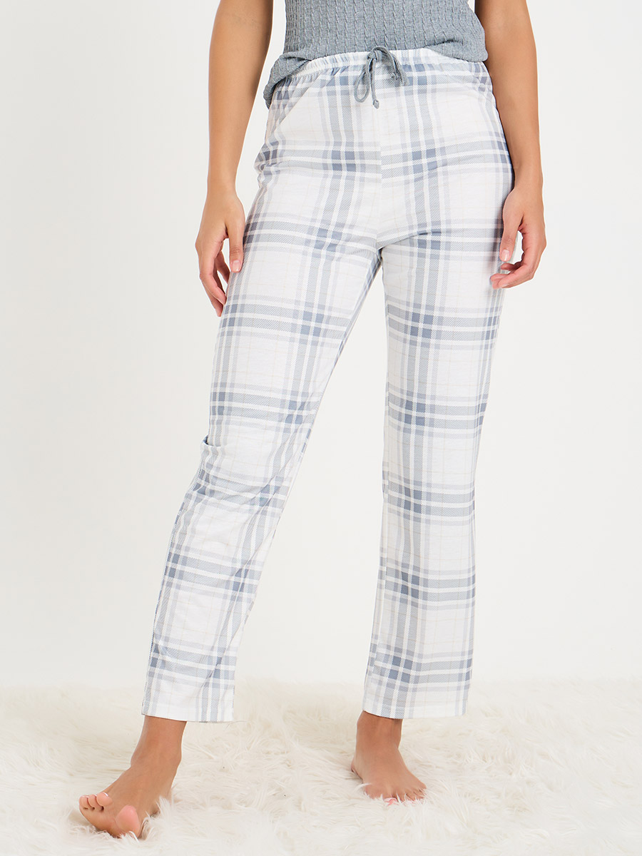 Buy Contrast Trim Textured Lace Cami and Check Pyjama Set